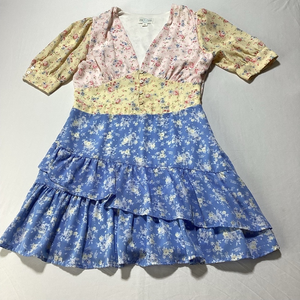Floral Patchwork Mini Dress - Picture 4 of 13